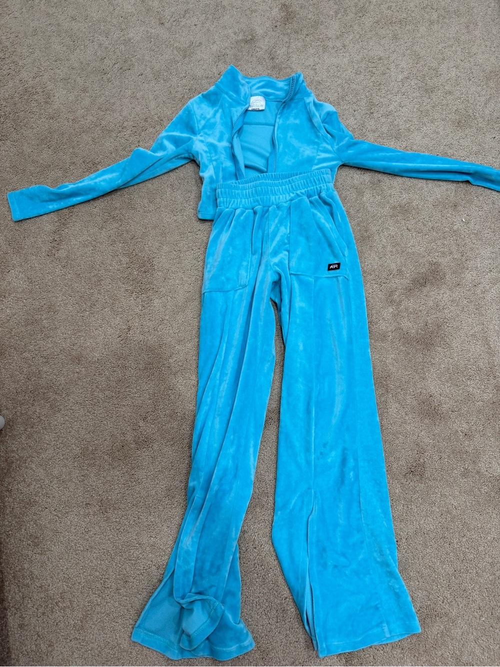 Tiger Friday/Kids Blue Velour Matching Set - Soft Two-Piece Outfit